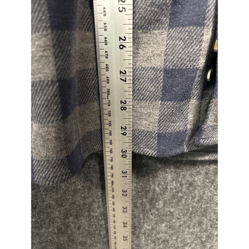 Tailorbyrd Button Down Shirt Mens Large Blue Grey New Plaid Sweater Knit Stretch - Picture 9 of 10